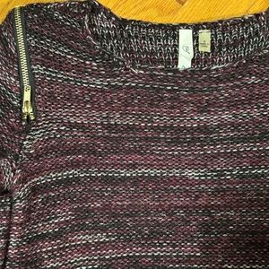 NY Collection Sweater Dress with Zipper detail at shoulders, size Small